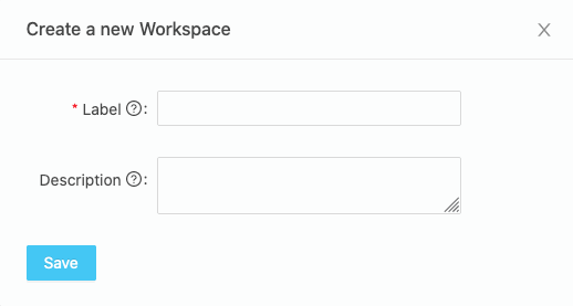 Create a new Workspace form