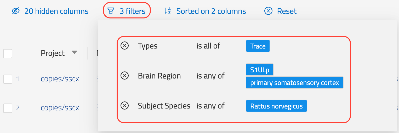 Filter Summary Dialog